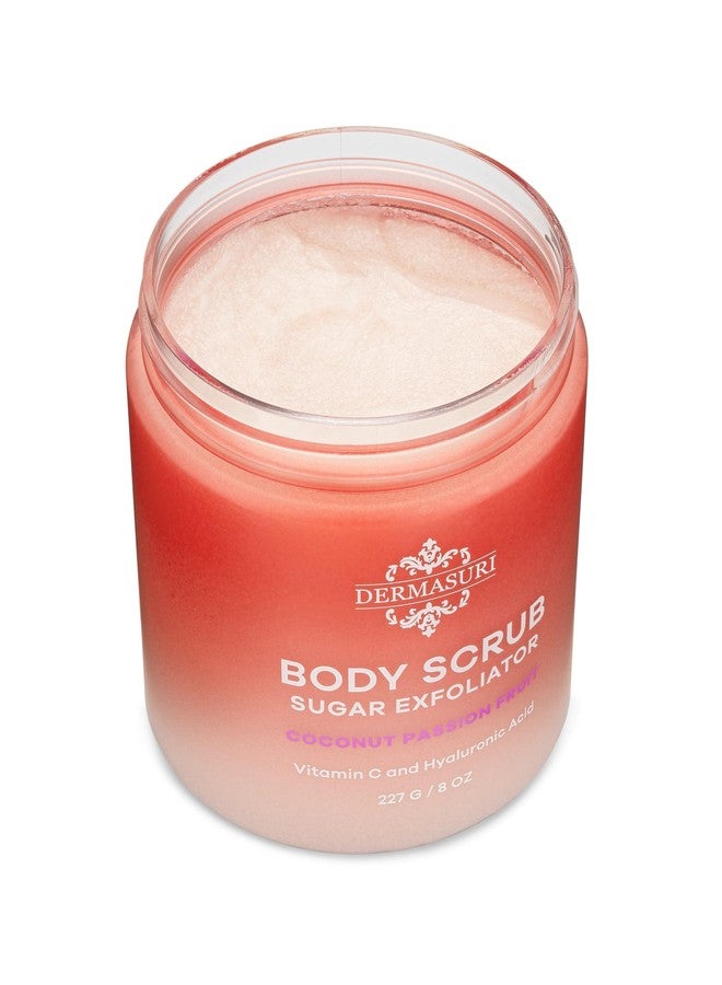 Dermasuri Exfoliating Sugar Scrub - Body Scrubber for Men & Women - Exfoliates & Removes Dead & Dry Skin for a Soft & Radiant Glow - Deep Hydration & Moisture - Coconut Passion Fruit - Image 5