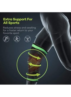 Generic Vitoki Knee Supports for Arthritis Joint Pain 1 Pack, Knee Brace for Men & Women Knee Sleeve for Meniscus Tear ACL Running Workout Basketball Gym Green  - Image 4