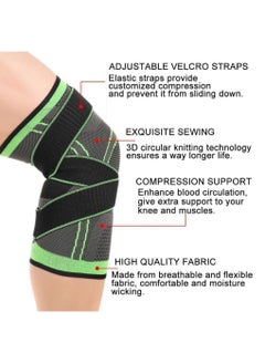 Generic Vitoki Knee Supports for Arthritis Joint Pain 1 Pack, Knee Brace for Men & Women Knee Sleeve for Meniscus Tear ACL Running Workout Basketball Gym Green  - Image 2