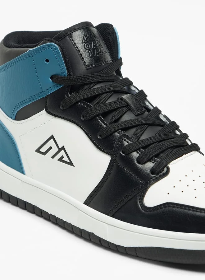 Oaklan by Shoexpress Mens Colourblock High Top Sneakers With Lace-Up Closure