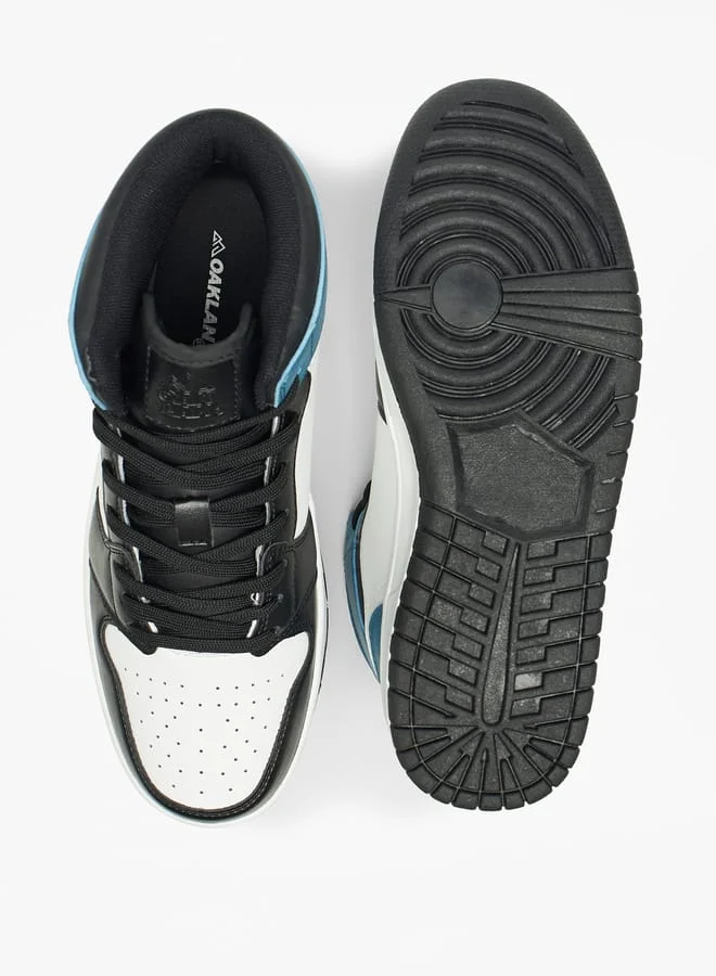 Oaklan by Shoexpress Mens Colourblock High Top Sneakers With Lace-Up Closure