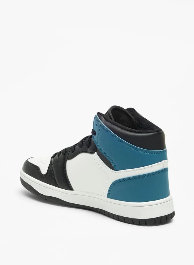 Oaklan by Shoexpress Mens Colourblock High Top Sneakers With Lace-Up Closure