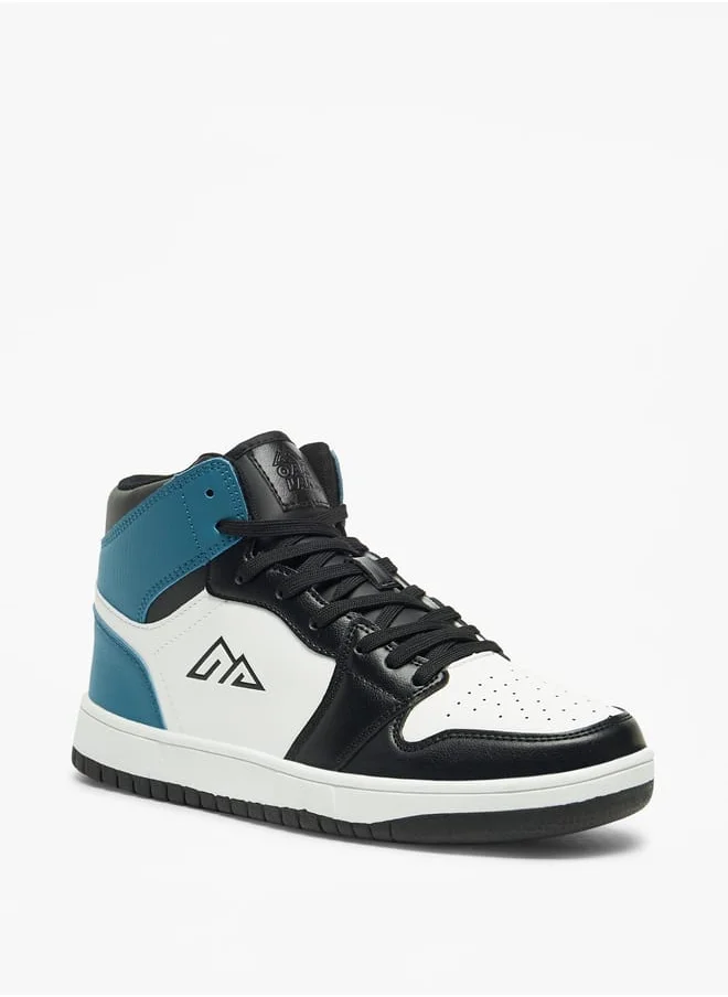 Oaklan by Shoexpress Mens Colourblock High Top Sneakers With Lace-Up Closure