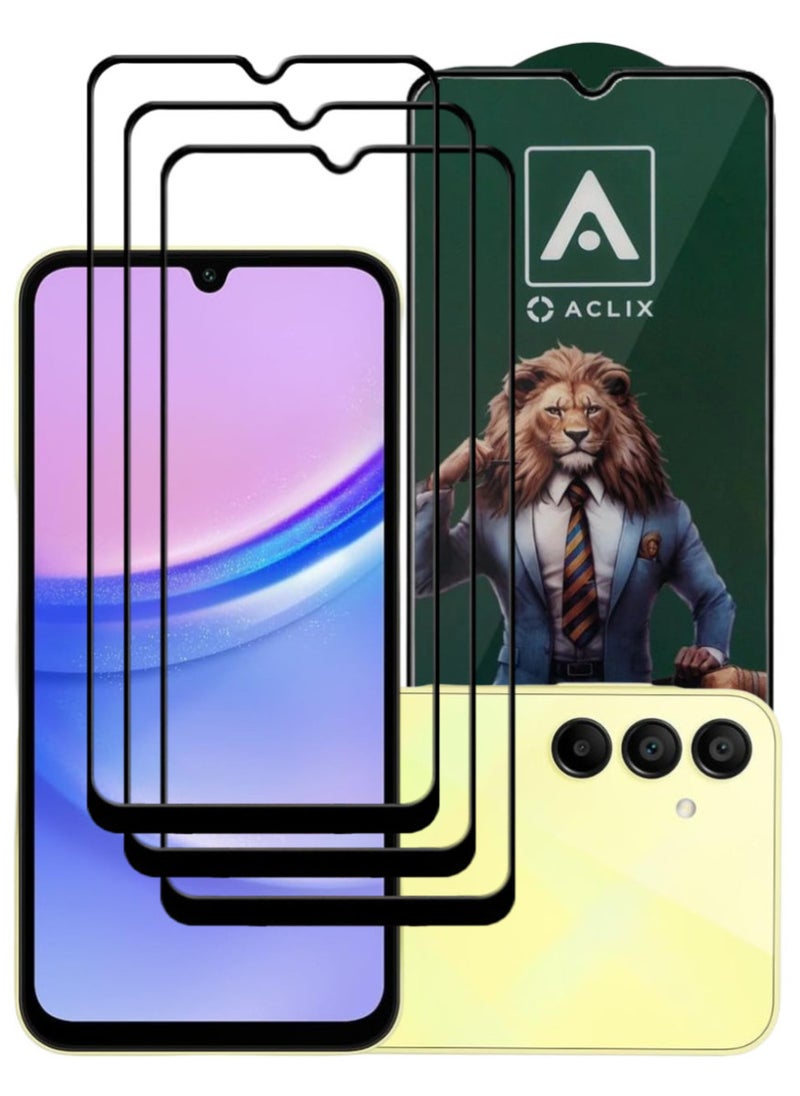 ACLIX 3 Pieces Antistatic ESD Dustproof Premium Quality High Definition Tempered Glass Screen Protector Designed For Samsung Galaxy A15 - Image 1
