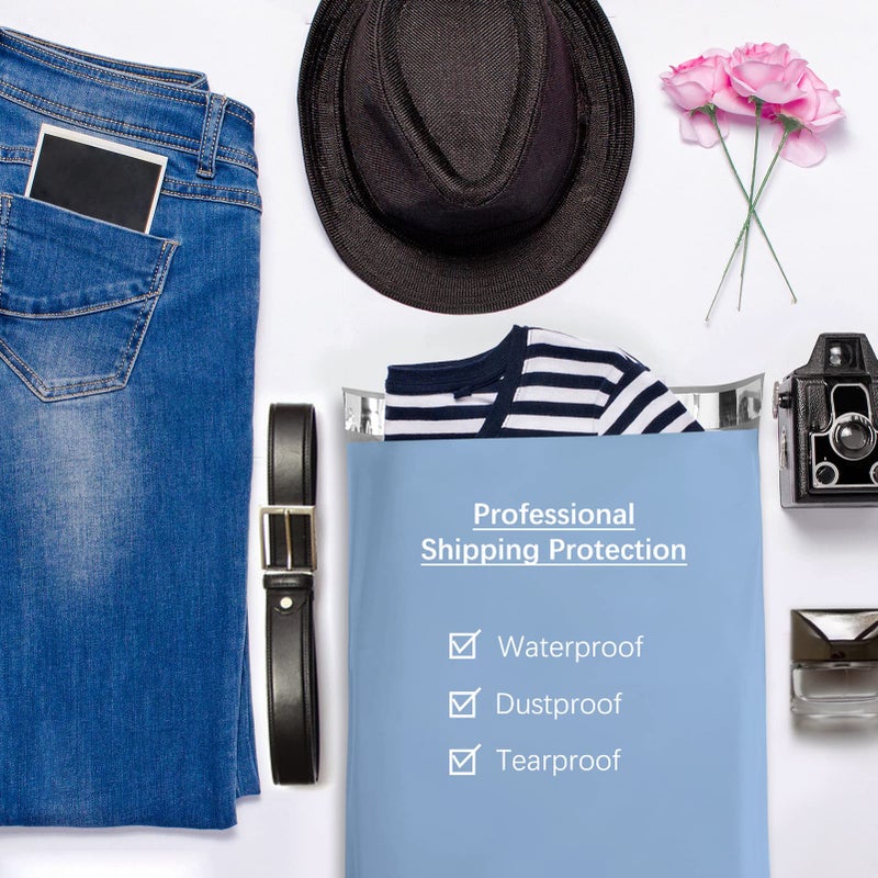 Metronic أكياس شحن بولي ميتروينك 10x13 100 قطعة | أكياس شحن متوسطة الحجم للملابس | أكياس بولي كبيرة، أظرف شحن، أكياس بريدية للأعمال الصغيرة، أكياس بولي مقاومة للماء وممزقة باللون الأزرق - Image 4