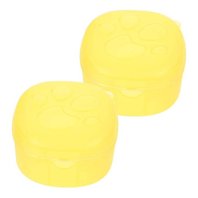 2Pcs Yellow Pacifier Organizer Bag Portable Travel Case Dustproof Storage Holder