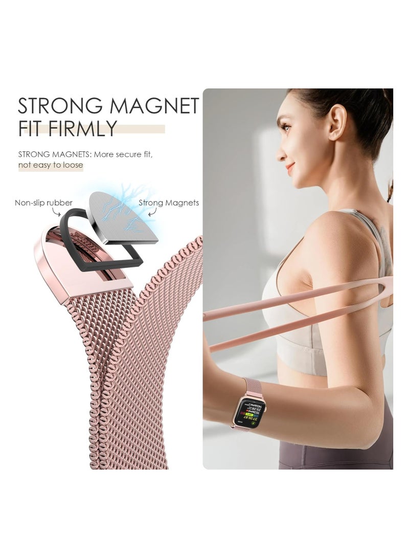 OLYSON Stainless Steel Milanese Loop Band Compatible with Apple Watch Band 38mm 40mm 41mm 42mm, Replacement Band for iwatch Series10/ Series9, Ultra 2, SE, Ultra, 8 7 6 5 4 3 2 1.( Rose Pink ) - Image 5