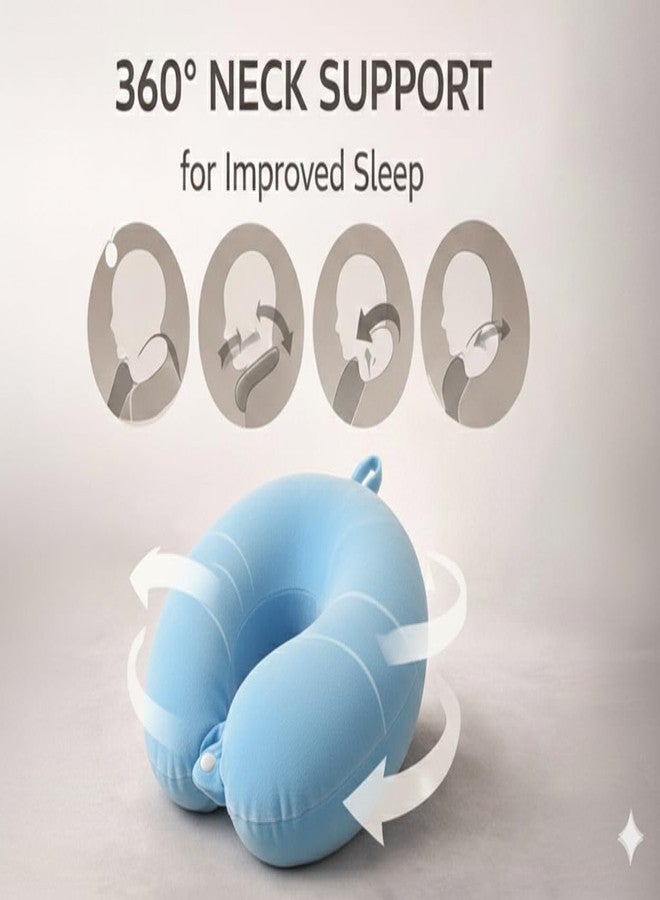 AUTOUNIKO Micro-Fiber Neck Rest for Car, Flight,Office, Home & Train Neck Pillow (Sky Blue) - Image 4
