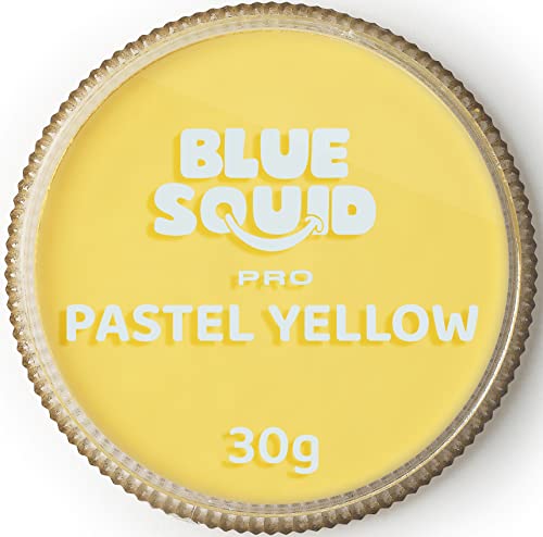 Blue Squid Face Paint Water Based Single Cake Professional Face Paint Body Paint Water Activated Kids Adults Face Painting for Costume Halloween Makeup Cosplay Pastel Yellow Face Paint 30g - Image 2