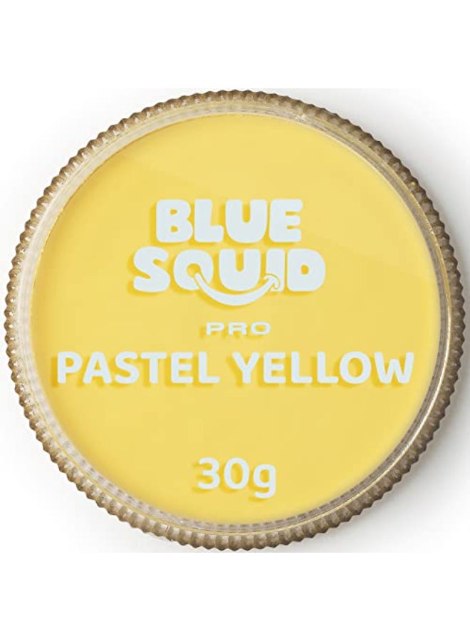 Blue Squid Face Paint Water Based Single Cake Professional Face Paint Body Paint Water Activated Kids Adults Face Painting for Costume Halloween Makeup Cosplay Pastel Yellow Face Paint 30g - Image 1