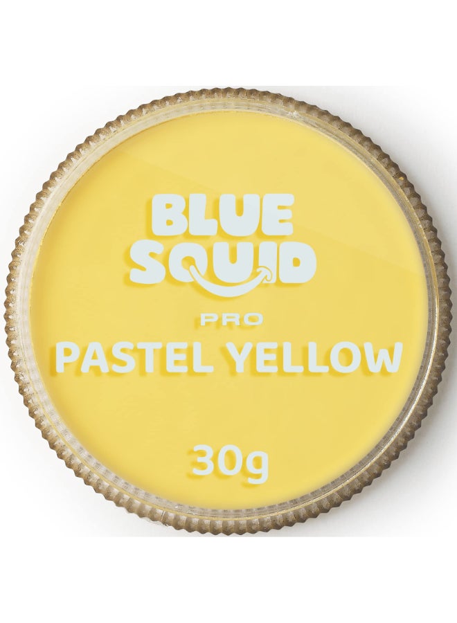 Blue Squid Face Paint Water Based Single Cake Professional Face Paint Body Paint Water Activated Kids Adults Face Painting for Costume Halloween Makeup Cosplay Pastel Yellow Face Paint 30g - Image 3