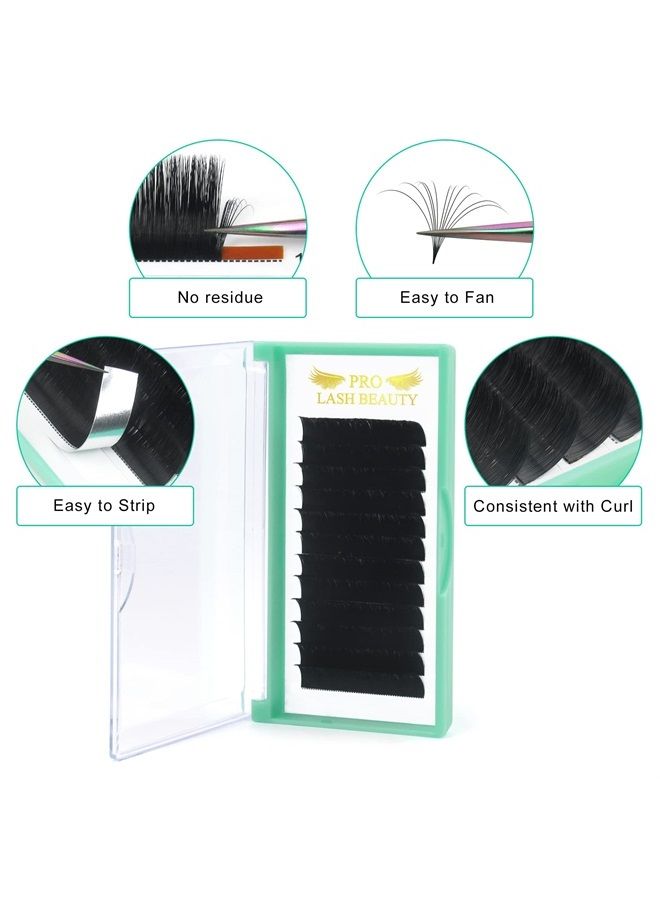 PRO LASHBEAUTY Easy Fan Volume Lashes D-0.05-9-16 Volume Lash Extensions Rapid Blooming Lashes .03 .05 .07 .10 Mega Volume Lash Extensions Flowering Lash Extensions C D curl(D-0.05,9-16mix) - Image 2