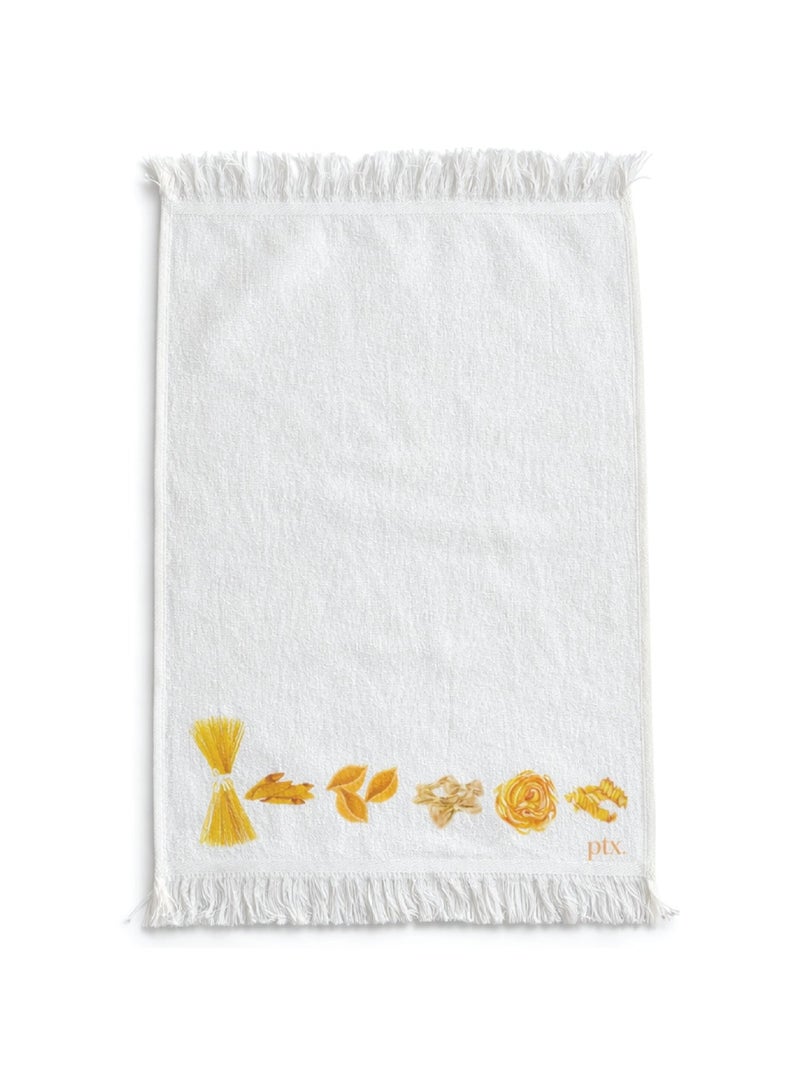 Printex Eg Printex.EG 100% Cotton Kitchen Towels, Set of 2, 400 GSM Ultra-Absorbent Dish Towels, Quick-Dry, Decorative Fringe, 50×30 cm,off White (pasta&kitchen tools) - Image 2