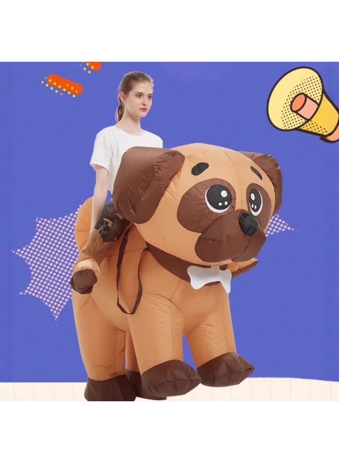 Children's Funny Costume Festival Performance Parent-Child Cartoon Pug Dress Up Doll Props Puppy Inflatable Year Gift-Color:Flamingo—adult  - Image 5