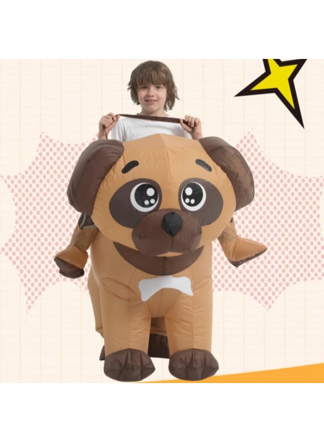 Children's Funny Costume Festival Performance Parent-Child Cartoon Pug Dress Up Doll Props Puppy Inflatable Year Gift-Color:Flamingo—adult  - Image 3