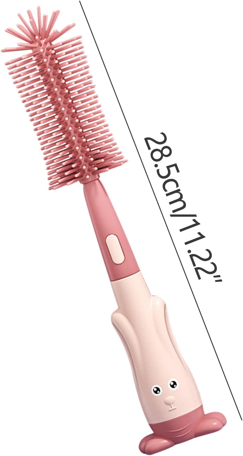 comfrt 3-in-1 Baby Bottle Brush Silicone Rotary Bottle Washing Brush Straw Brush Pacifier Brush Set Water Cup Cleaning Brush - Image 3