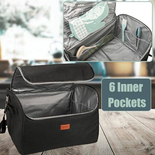 CROTIRAD Carrying Bag Fits Ninja Slow Cooker with Bottom Pad Bag with Shoulder Strap Compatible with Ninja Foodi Possible Cooker Pro MC1001 MC1010 MC1000 Black - Image 3