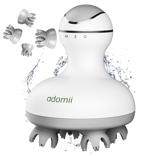 adomii Electric Scalp Massager Cordless Waterproof Handheld Head Hair Massage Massager 84 Kneading Nodes PetFriendly Cat Massager Ideal Gift - Image 1
