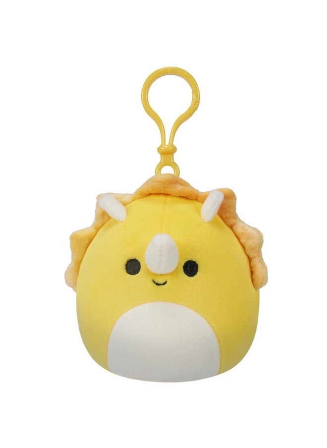 Squishmallows - Little Plush 3.5 inch Clip-On Lancaster Yellow Triceratops Officially Licensed Kellytoy Plush Toy Colorful Soft Gift for Kids Girls & Boys Washable Squishy Stuff Toy Multicolor All Age - Image 1