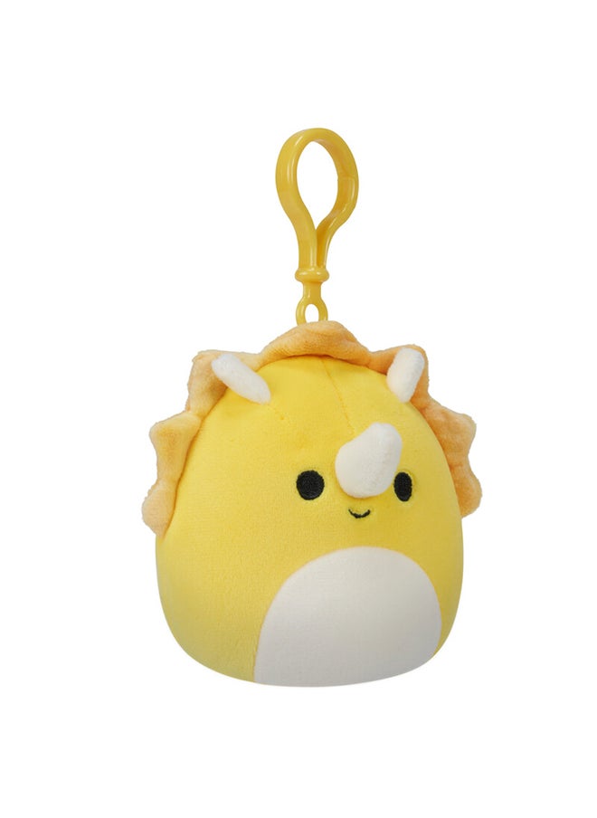 Squishmallows - Little Plush 3.5 inch Clip-On Lancaster Yellow Triceratops Officially Licensed Kellytoy Plush Toy Colorful Soft Gift for Kids Girls & Boys Washable Squishy Stuff Toy Multicolor All Age - Image 1