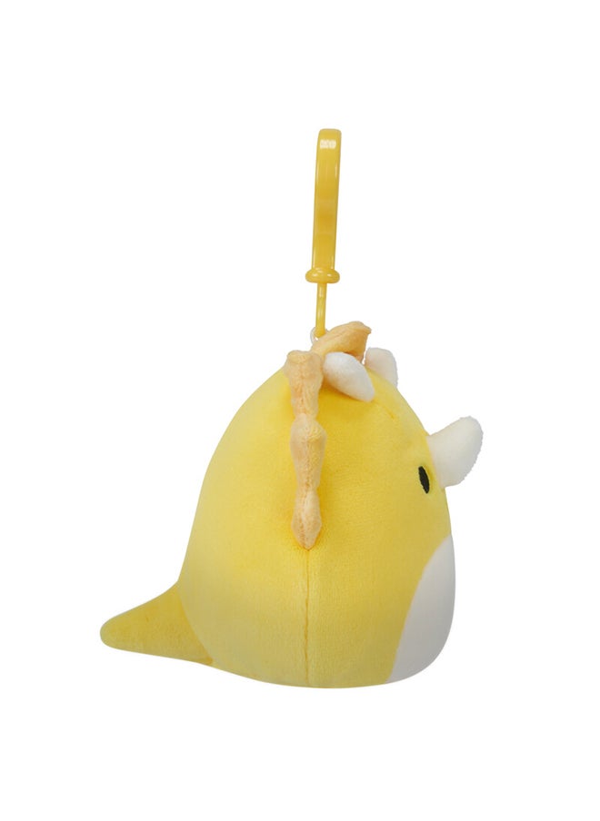 Squishmallows - Little Plush 3.5 inch Clip-On Lancaster Yellow Triceratops Officially Licensed Kellytoy Plush Toy Colorful Soft Gift for Kids Girls & Boys Washable Squishy Stuff Toy Multicolor All Age - Image 1