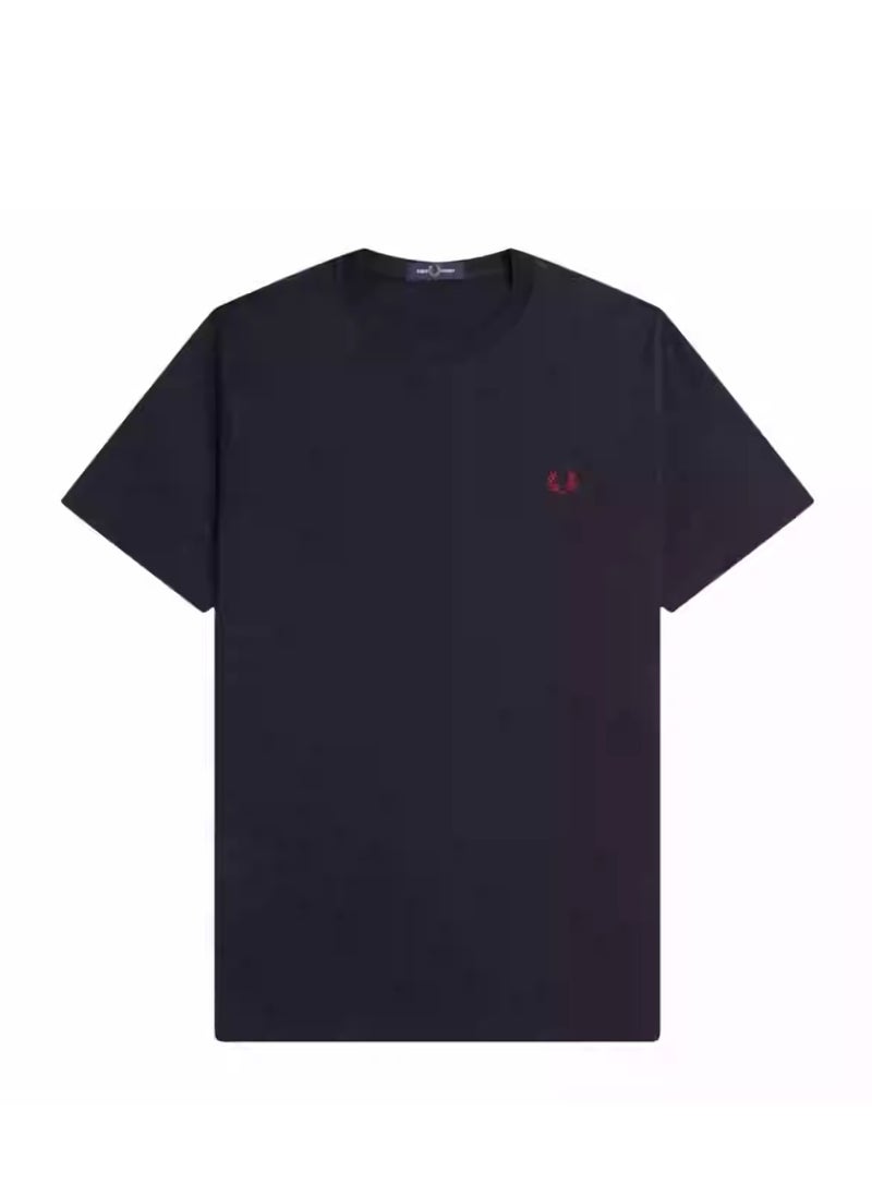 FRED PERRY Fred Perry Men's short sleeve T-shirt Summer casual wheat embroidery pure cotton crew neck simple base 