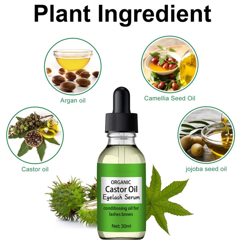 Rosarden Castor Oil for Eyelashes and Eyebrows, Castor Oil Eyelash Serum, Strengthen Eyelashes Longer and Thicker, 100% Cold Pressed Organic Castor Oil, Castor Oil for Hair Face, Skin and Body Moisturizer - Image 5