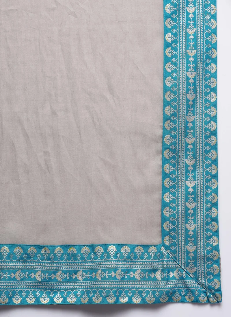 ZERESOUQ Blue Rayon Kurta With Trousers With Dupatta