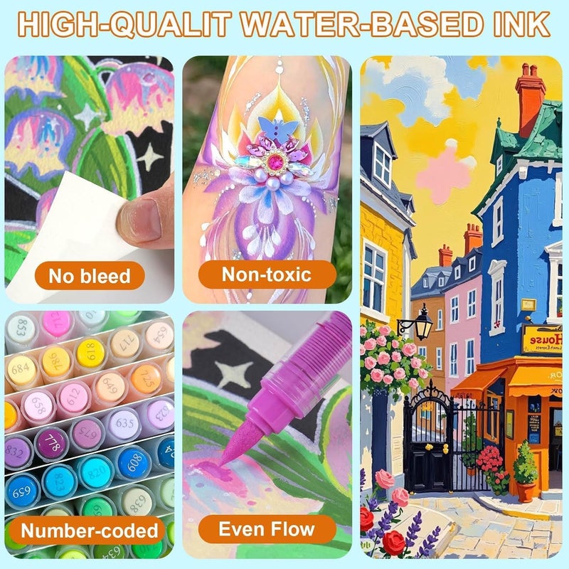 Kandid 12 Colors Acrylic Paint Pens - Soft Brush Tip Acrylic Markers for Multi-Surface Art - Image 4