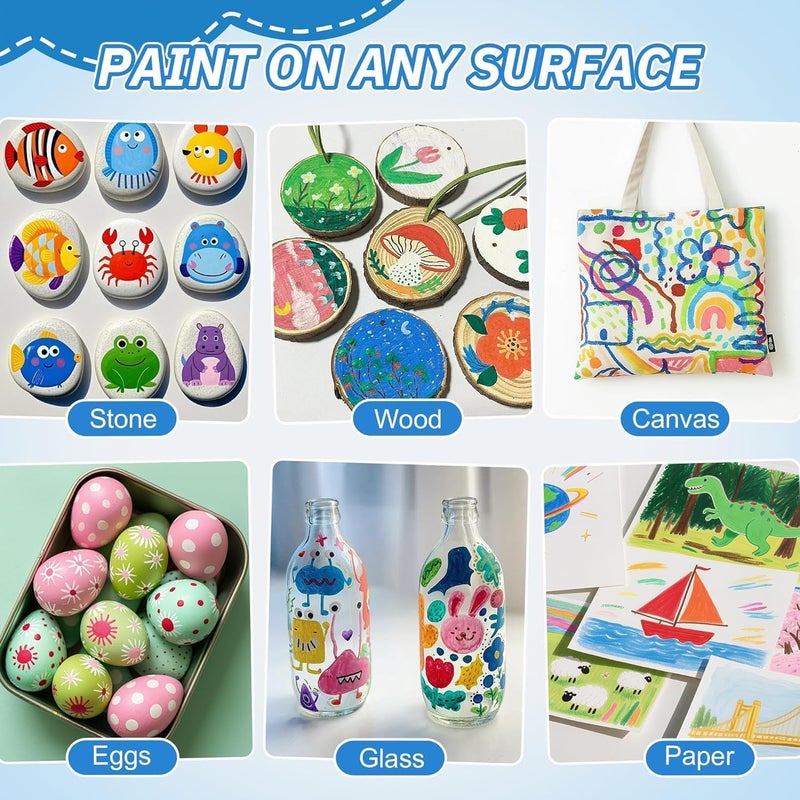 Kandid 12 Colors Acrylic Paint Pens - Soft Brush Tip Acrylic Markers for Multi-Surface Art - Image 5