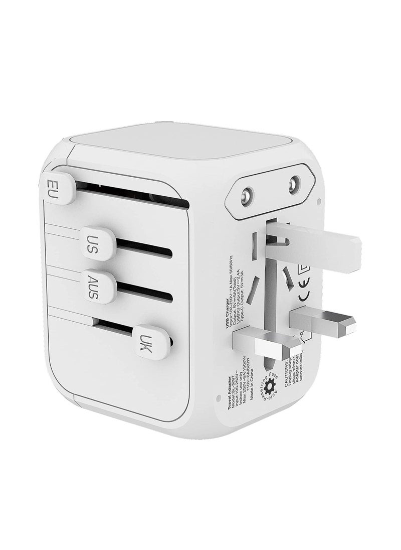 Arabest Universal Travel Power Adapter,100-250V 5A International Wall Charger,  4 USB Ports Adapter Plug, Worldwide AC Outlet Plugs Adapters for Europe, UK, US, AU, Asia - Image 1