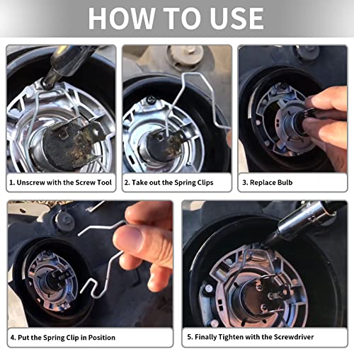TEANTECH Universal Headlight Retainer Spring Clips Clamp Headlamp Dip Dipped Beam Bulb Holder Clips for H1/H3/H4/H7 - Image 5