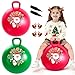 ZOOJOY Hopper Ball 2Pack Set for GirlsBoys 38 with Free Hair Clips Festive Red Green 18in Bouncy Ball with Handle for Kids Christmas Toys Indoor and Outdoor Play Includes Pumps - Image 2