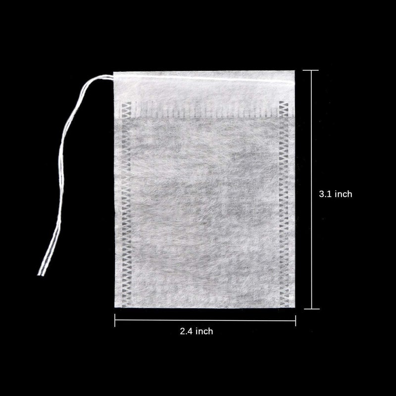 fenshine 400pcs Disposable Tea Bags for Loose Leaf Tea, Biodegradable Tea Filter Bags with Drawstring, Corn Fiber Empty Tea Bags for Loose Leaf Tea - Image 3