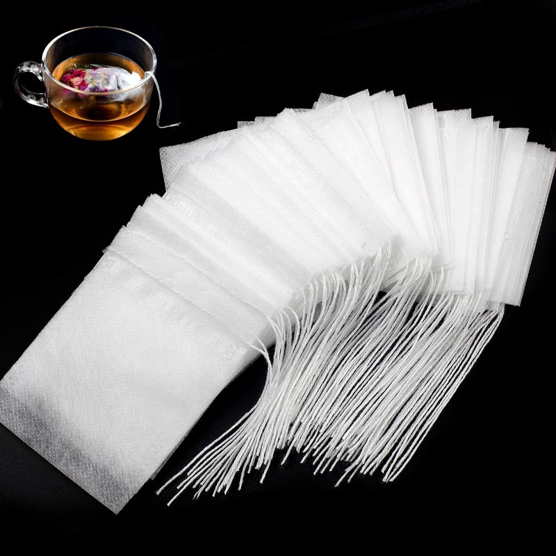 fenshine 400pcs Disposable Tea Bags for Loose Leaf Tea, Biodegradable Tea Filter Bags with Drawstring, Corn Fiber Empty Tea Bags for Loose Leaf Tea - Image 1