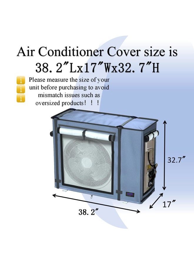 NGB غطاء مكيف الهواء للوحدات الخارجية، غطاء مكيف هواء مقاوم للماء، 38.2 × 17 × 32.7 بوصة غطاء مكيف الهواء لوحدات التكييف HVAC، لجميع الفصول، رمادي. - Image 2