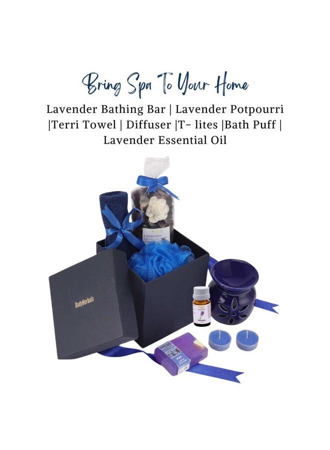 BodyHerbals Lavender Soap Spa Hamper Gift Set For Women And Men| Bath And Body Care Kit With Spa Accessories | Gift Box Hamper For Couple| 7 Pcs| Luxury Gift For Birthdays, Anniversaries, Christmas And Special Celebrations| 100 % Vegan - Image 3