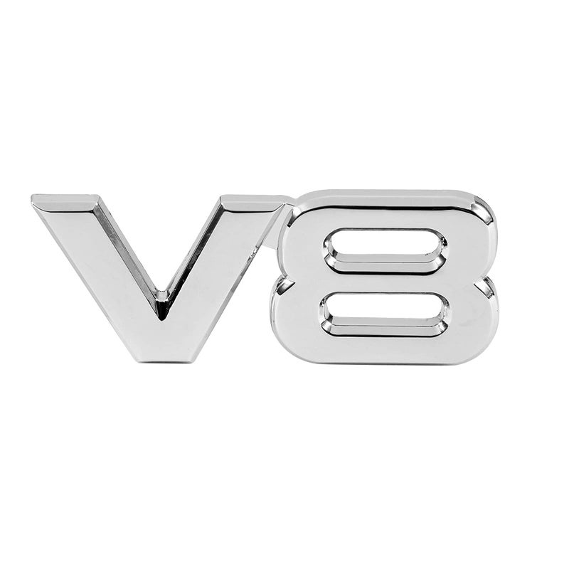 Dsycar 3D Metal Emblem Truck Car Badge Sticker Silver V8 Replacement for Universal Cars - Image 2
