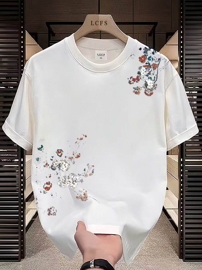Teenager Heavy Short-Sleeved T-Shirt National Style New Fashion Breathable Casual All-Match Round Neck Design Loose Short-Sleeved Daily - Image 5