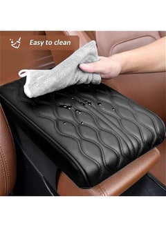 Generic Leather Car Armrest Box Pad,Waterproof Car Center Console Cover,Universal Style Memory Cotton Car Armrest Box Pad,Vehicle Seat Box Cushion Protector for SUV, Truck (Grey)  - Image 3