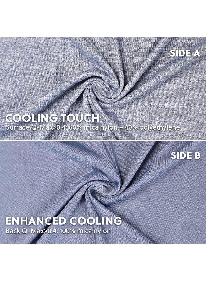 Homfine HOMFINE Cooling Pillowcases Queen Size - Double Side Q-Max 0.439 Cooling Fiber for Pillow Protector  Breathable Cold Pillow Cover for Hot Sleeper Night Sweat  Hidden Zipper  2 Pack (20""x30""  Blue)  - Image 3