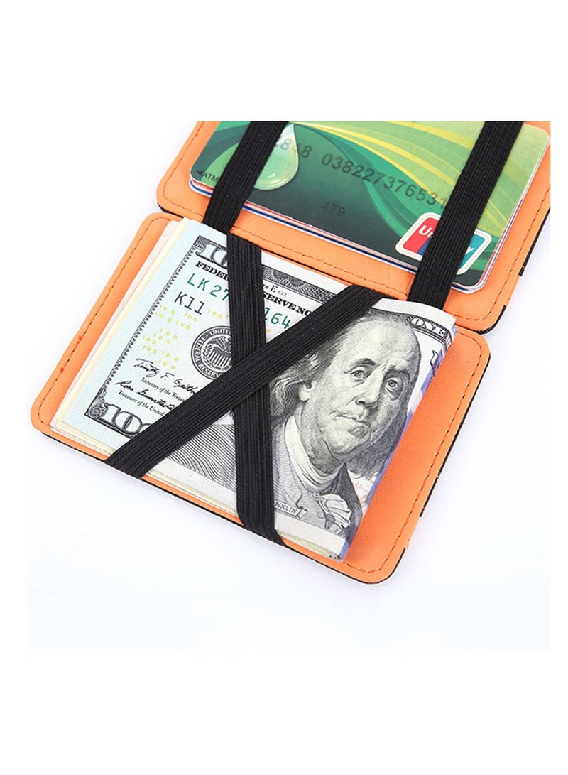Zikra محفظة بطاقات الائتمان السحرية 4 فتحات بطاقات مشبك نقود مرن جلد PU محفظة نحيفة لحامل بطاقات الائتمان للرجال والنساء محفظة لياقة بدنية بطاقة هوية بطاقة عمل نقود - Image 4