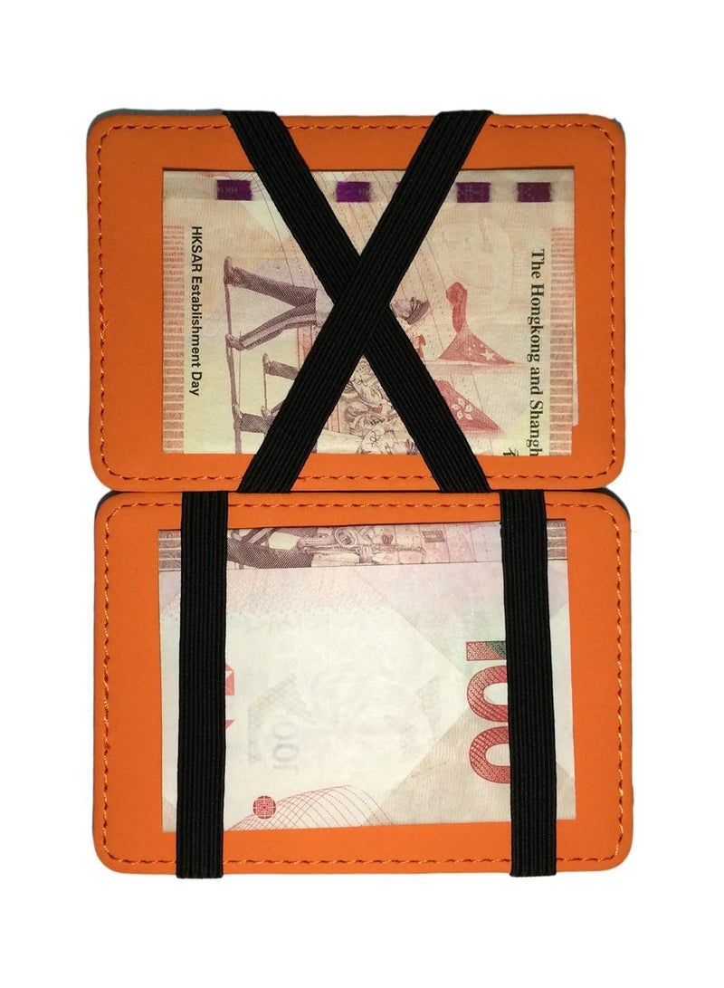 Zikra محفظة بطاقات الائتمان السحرية 4 فتحات بطاقات مشبك نقود مرن جلد PU محفظة نحيفة لحامل بطاقات الائتمان للرجال والنساء محفظة لياقة بدنية بطاقة هوية بطاقة عمل نقود - Image 2