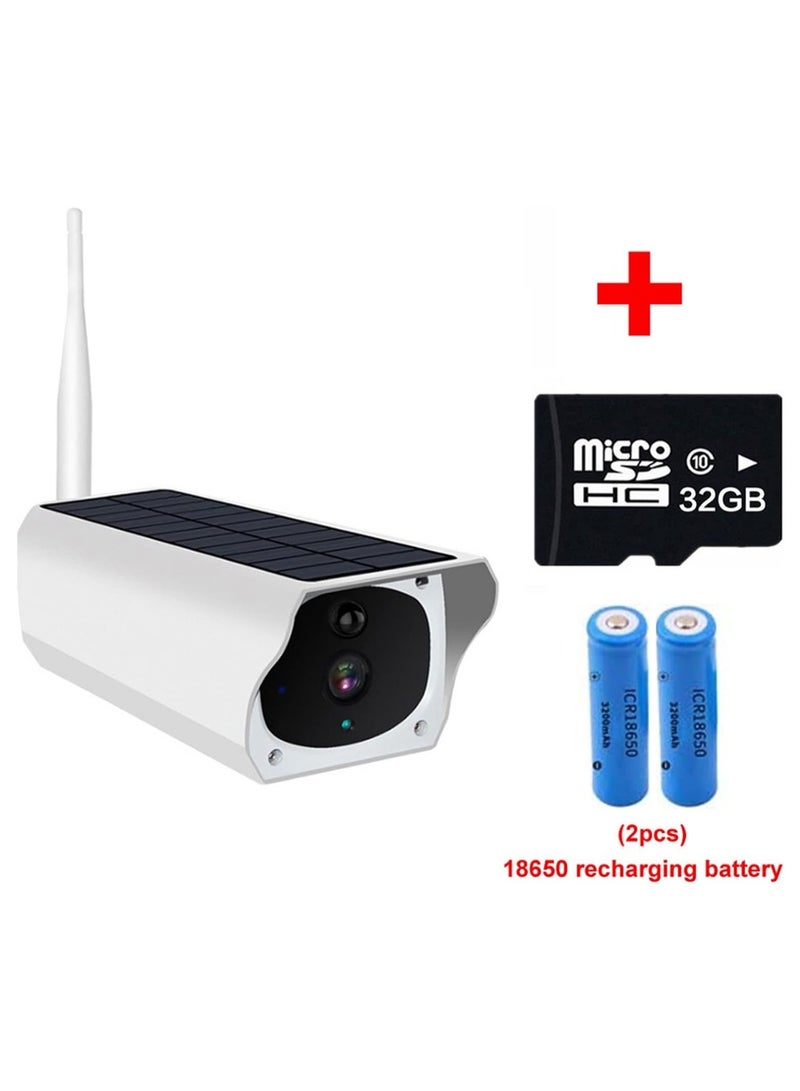 AROAQ كاميرات مراقبة تعمل بالطاقة الشمسية، خارجية لاسلكية، بدقة 1080 بكسل عالية الدقة، كاميرا واي فاي تعمل بالطاقة الشمسية، كاميرا مراقبة خارجية لأمن المنزل الذكي، كاميرا مراقبة فيديو CCTV، كاميرا IP لكشف الحركة للأمن (مع بطاقة 32 جيجابايت) - Image 1