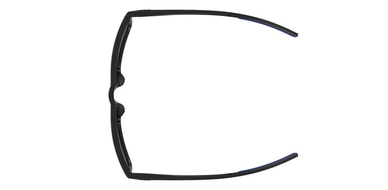 UNDER ARMOUR نظارات شمسية مستطيلة UA Hustle، إطار أسود لامع مع عدسات زرقاء أفيون - Image 5