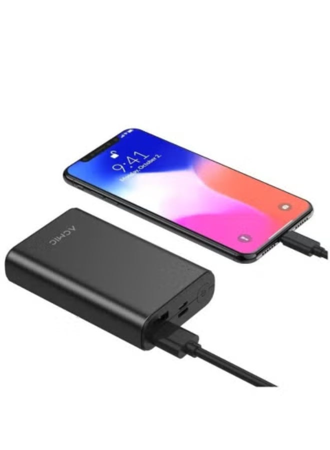 ACMIC 10000mAh Mini Metal Power Bank – Slim Pocket-Size Fast Charger with PD 18W, USB & Type-C Output, Durable Metal Body, Lightweight Travel Battery Pack for Smartphones, Tablets & Other Gadgets - Image 3