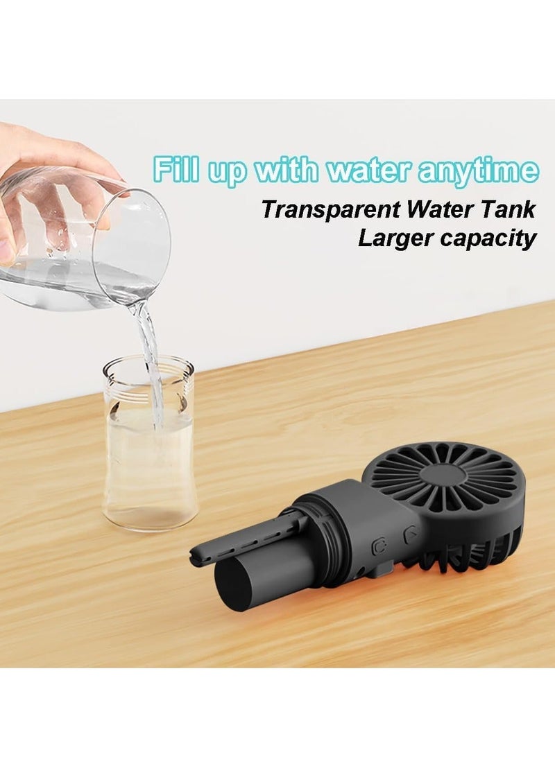 Handheld Fan, Rechargeable Misting Hand Fan, Multi-purpose for Portable Mini Mister Fan, 4 Speeds 20ml Spray 90° Foldable USB Personal Water Fan for Travel Office Outdoor (black)  - Image 4