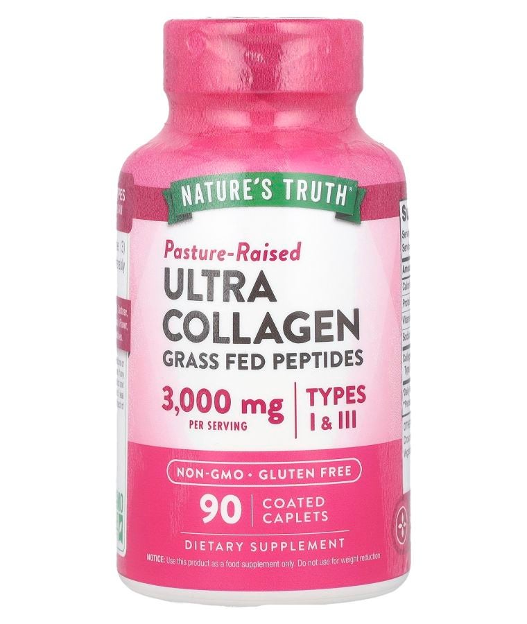 Ultra Collagen Types I & III 90 Coated Caplets (1000 mg per Caplet)