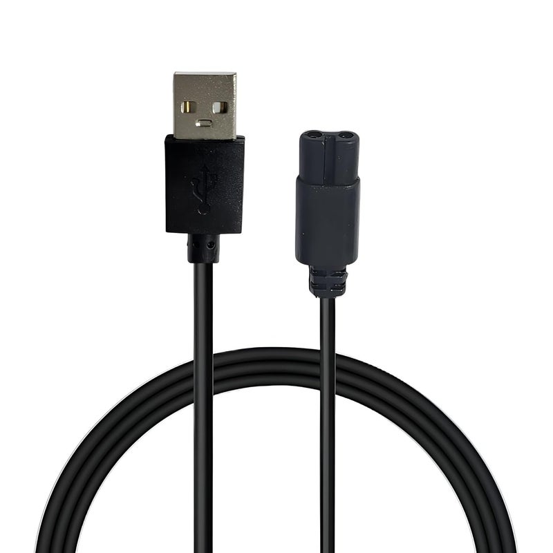 Upix USB Mi Trimmer Charging Cable 1 Meter (3.2 Feet), Compatible for Mi Trimmer, Shavers, Body Groomers Only - Black (Please match Cable Port before Ordering) (Works with 5V USB Adapter Only) - Image 1