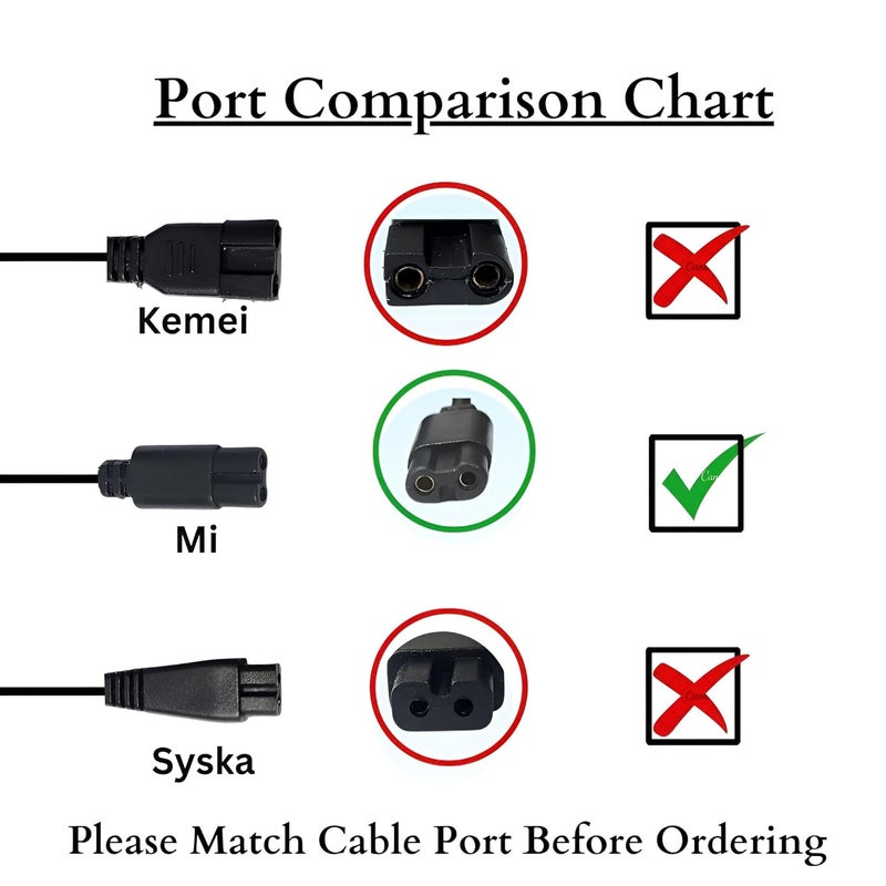 Upix USB Mi Trimmer Charging Cable 1 Meter (3.2 Feet), Compatible for Mi Trimmer, Shavers, Body Groomers Only - Black (Please match Cable Port before Ordering) (Works with 5V USB Adapter Only) - Image 4
